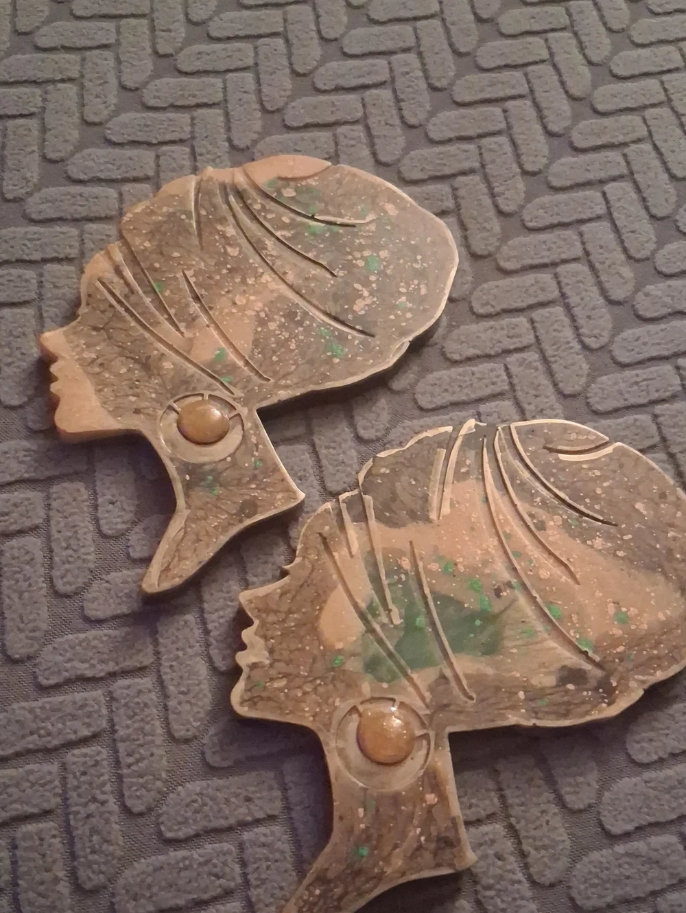 Handmade Bronze and Green Butterfly Wall Plaques